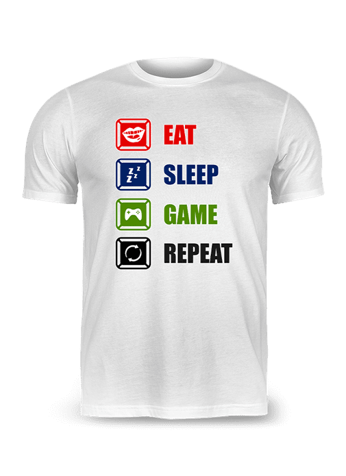 Eat Sleep Game Repeat T-Shirt - Image 3